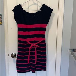 XS Gap blue and hot pink striped dress